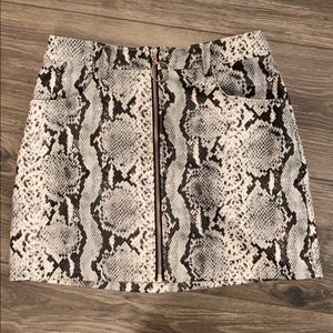 Animal Print Leather Skirt